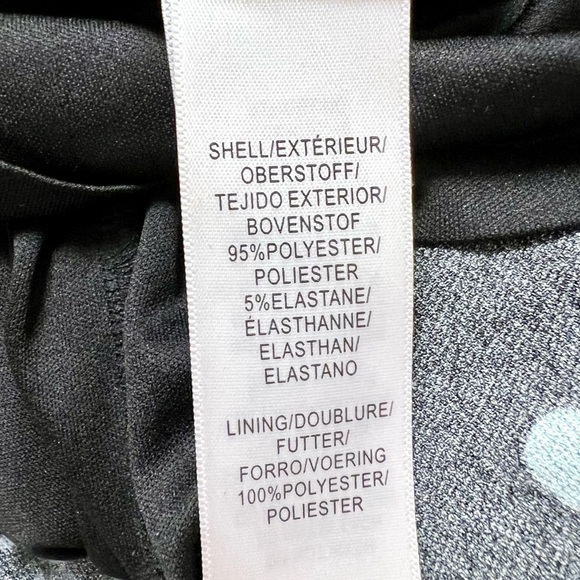 ADRIANNA PAPELL Dots ruched sheath dress jersey stretchy office corp women’s 10 - Picture 9 of 9